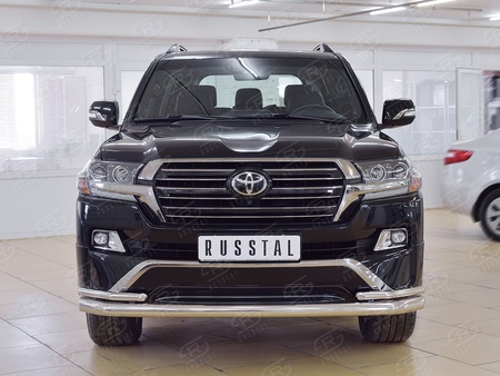 Защита переднего бампера d76 секции-d42 уголки RUSSTAL Toyota Land Cruiser 200 Executive (2016-2021) TLCZ-002557