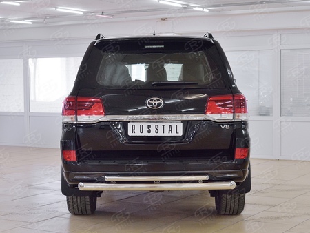 Защита заднего бампера d76 дуга-d42 дуга+декоративный паз RUSSTAL Toyota Land Cruiser 200 Executive (2016-2021) TLCZ-002563