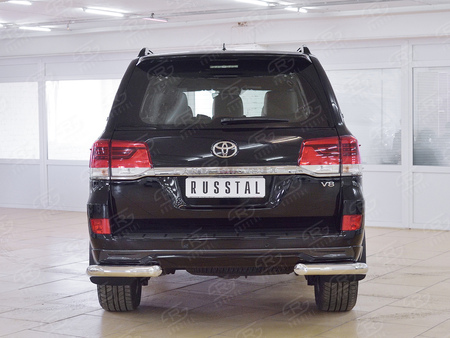 Защита заднего бампера уголки d76 секции RUSSTAL Toyota Land Cruiser 200 Executive (2016-2021) TLCZ-002566