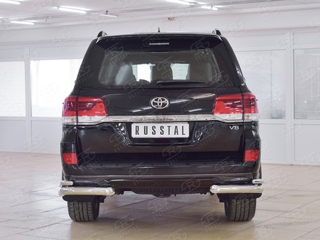 Защита заднего бампера уголки d76 секции-d42 секции RUSSTAL Toyota Land Cruiser 200 Executive (2016-2021) TLCZ-002567