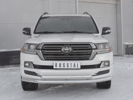 Защита переднего бампера d76 секции-d75х42 дуга RUSSTAL Toyota Land Cruiser 200 Excalibur (2016-2021) TLCZ-002904