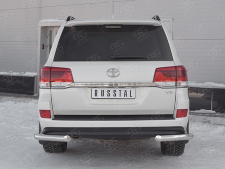 Защита заднего бампера уголки d76 секции RUSSTAL Toyota Land Cruiser 200 Excalibur (2016-2021) TLCZ-002911