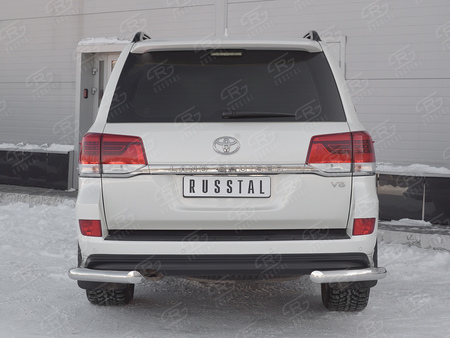 Защита заднего бампера уголки d76 секции RUSSTAL Toyota Land Cruiser 200 Excalibur (2016-2021) TLCZ-002911