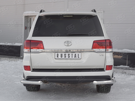 Защита заднего бампера уголки d76 секции-d42 секции RUSSTAL Toyota Land Cruiser 200 Excalibur (2016-2021) TLCZ-002912