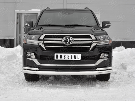 Защита переднего бампера d76 секции-d42 уголки RUSSTAL Toyota Land Cruiser 200 Executive (2018-2021) TLCZ-003118