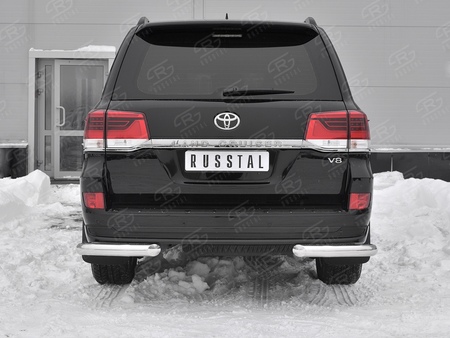Защита заднего бампера уголки d76 секции RUSSTAL Toyota Land Cruiser 200 Executive (2018-2021) TLCZ-003125