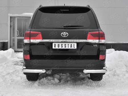 Защита заднего бампера уголки d76 секции-d42 секции RUSSTAL Toyota Land Cruiser 200 Executive (2018-2021) TLCZ-003126