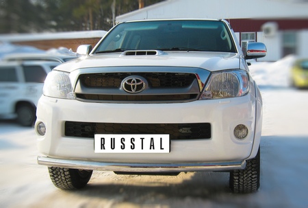 Защита переднего бампера d63 дуга RUSSTAL Toyota Hilux (2009-2014) TLZ-000001