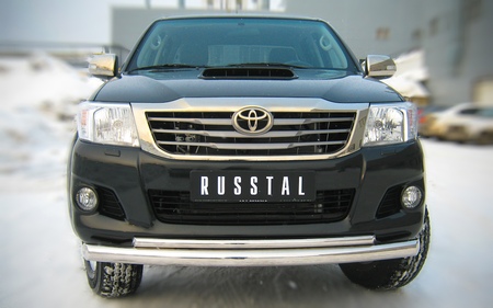 Защита переднего бампера d76х42 дуга RUSSTAL Toyota Hilux (2009-2014) TLZ-000005