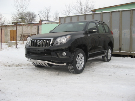 Защита переднего бампера d57 волна с листовой защитой картера Toyota Land Cruiser Prado (2010-2014) TOP014