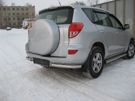 Защита заднего бампера уголки d57 Toyota RAV4 (2006-2009) TR4011