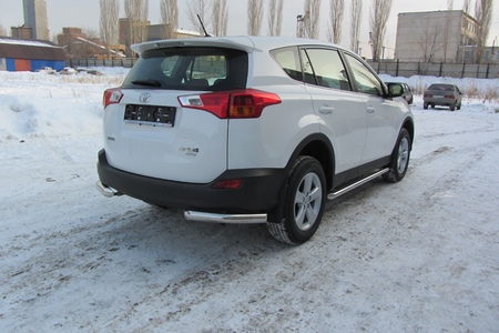 Защита заднего бампера уголки d76 Toyota RAV4 (2013-2015) TR413-016