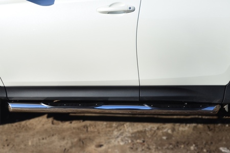 Пороги труба d76 с накладкой вариант 1 RUSSTAL Toyota RAV4 (2013-2015) TR4T-0012841