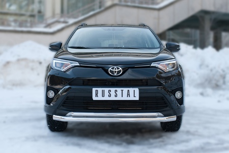 Защита переднего бампера d63 секции d42 дуга RUSSTAL Toyota RAV4 (2015-2019) TR4Z-002193