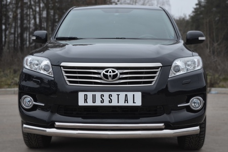 Защита переднего бампера d76 секции d42 дуга RUSSTAL Toyota RAV4 (2010-2012) TRZ-100504