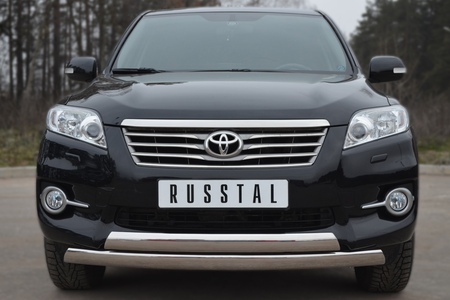 Защита переднего бампера d75х42/75х42 овалы - дуга RUSSTAL Toyota RAV4 (2010-2012) TRZ-100507