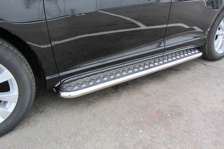 Защита порогов d57 с листом усиленная Toyota Venza (2012-2016) TVEN008