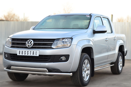 Пороги труба d75х42 овал с проступью RUSSTAL Volkswagen Amarok (2009-2015) VAKO-001564
