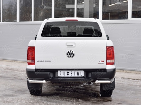 Защита заднего бампера уголки d63 секции-d42 секции RUSSTAL Volkswagen Amarok (2016-2023) VAMZ-002544