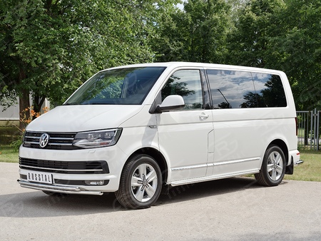 Защита переднего бампера d42 секция-d42 секция RUSSTAL Volkswagen Multivan Caravella Transporter T6 (короткая база) (2016-2020) VCTZ-002310