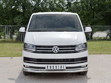 Защита переднего бампера d63 секция RUSSTAL Volkswagen Multivan Caravella Transporter T6 (короткая база) (2016-2020) VCTZ-002311