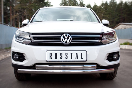 Защита переднего бампера d63х63 RUSSTAL Volkswagen Tiguan Track & Field (2011-2016) VGZ-000490