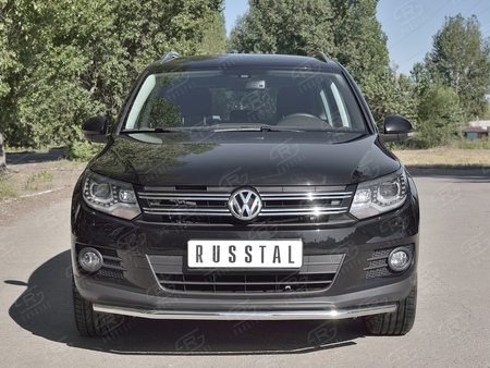 Защита переднего бампера d42 секции RUSSTAL Volkswagen Tiguan Sport & Style (2011-2016) VGZ-000981