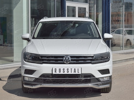 Защита переднего бампера d63 волна RUSSTAL Volkswagen Tiguan (кроме Off Road) (2017-2020) VGZ-002713