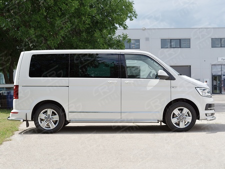 Пороги труба d63 левый вариант 2 RUSSTAL Volkswagen Caravella Transporter T6 (длинная база) (2016-2020) VTCT-0023332