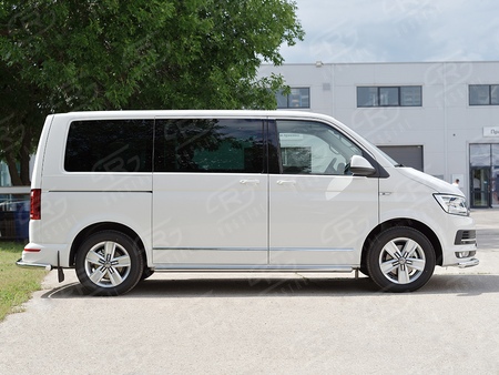 Пороги труба d63 левый вариант 3 RUSSTAL Volkswagen Caravella Transporter T6 (длинная база) (2016-2020) VTCT-0023333