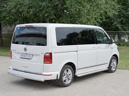 Защита заднего бампера d63 дуга RUSSTAL Volkswagen Caravella Transporter T6 (длинная база) (2016-2020) VTCZ-002338