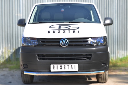 Защита переднего бампера d63 секции RUSSTAL Volkswagen Transporter kasten T5 (2010-2015) VTKZ-001395