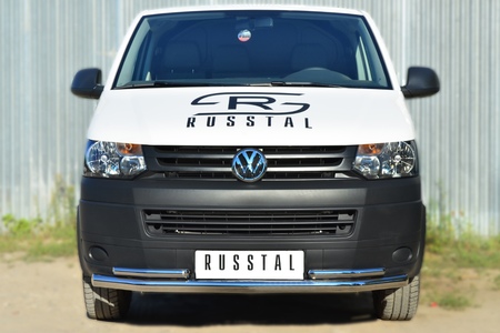 Защита переднего бампера d63 секции d42уголки RUSSTAL Volkswagen Transporter kasten T5 (2010-2015) VTKZ-001396