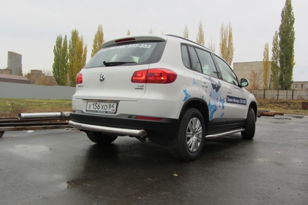 Защита заднего бампера d76 радиусная Volkswagen Tiguan (2011-2017) VWTIG-009