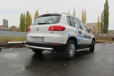 Защита заднего бампера d76 радиусная Volkswagen Tiguan (2011-2017) VWTIG-009