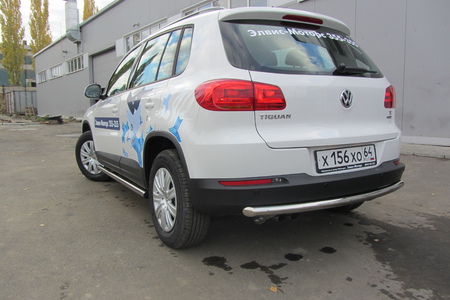Защита заднего бампера d57 радиусная Volkswagen Tiguan (2011-2017) VWTIG-011