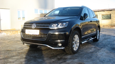 Защита переднего бампера d57 волна Volkswagen Touareg (2010-2018) VWTR-001