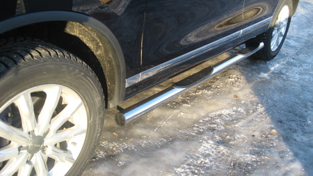 Защита порогов d76 c проступями Volkswagen Touareg (2010-2018) VWTR-007