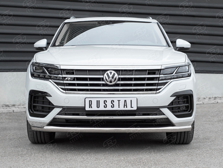 Защита переднего бампера d63 секции RUSSTAL Volkswagen Touareg (not 2.0 TSI) (2018-2024) VWTZ-003060