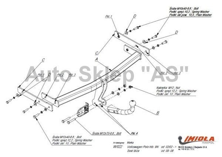 Фаркоп Imiola для Seat Ibiza (2002-2008) W.022