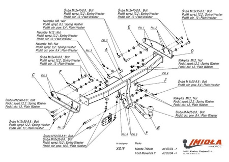 Фаркоп Imiola для Mazda Tribute (2004-2007) X.015