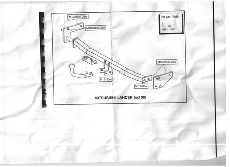 Фаркоп Imiola для Mitsubishi Lancer хетчбек/седан (1996-2003) Y.005
