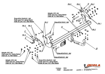 Фаркоп Imiola для Citroen C4 Aircross (2012-2020) Y.028