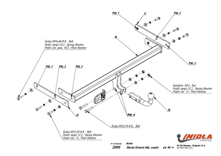 Фаркоп Imiola для Skoda Octavia (1998-2004) Z.005