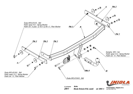 Фаркоп Imiola для Skoda Octavia (2004-2013) Z.011