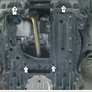 Защита картера, КПП  и маслянного фильтра (сталь) Motodor Honda Civic седан (2012-2016)