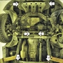 Защита радиатора,  картера и переднего дифференциала (сталь) Motodor Ssangyong Kyron (2005-2015)
