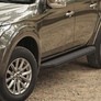 Пороги алюминиевые Black Mitsubishi L200 (2006-2024)