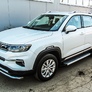 Пороги алюминиевые Slitkoff Standart Silver Changan CS35 PLUS (2019-2023)