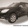 Пороги алюминиевые Slitkoff Optima Black черные Chevrolet Trailblazer (2012-2020)